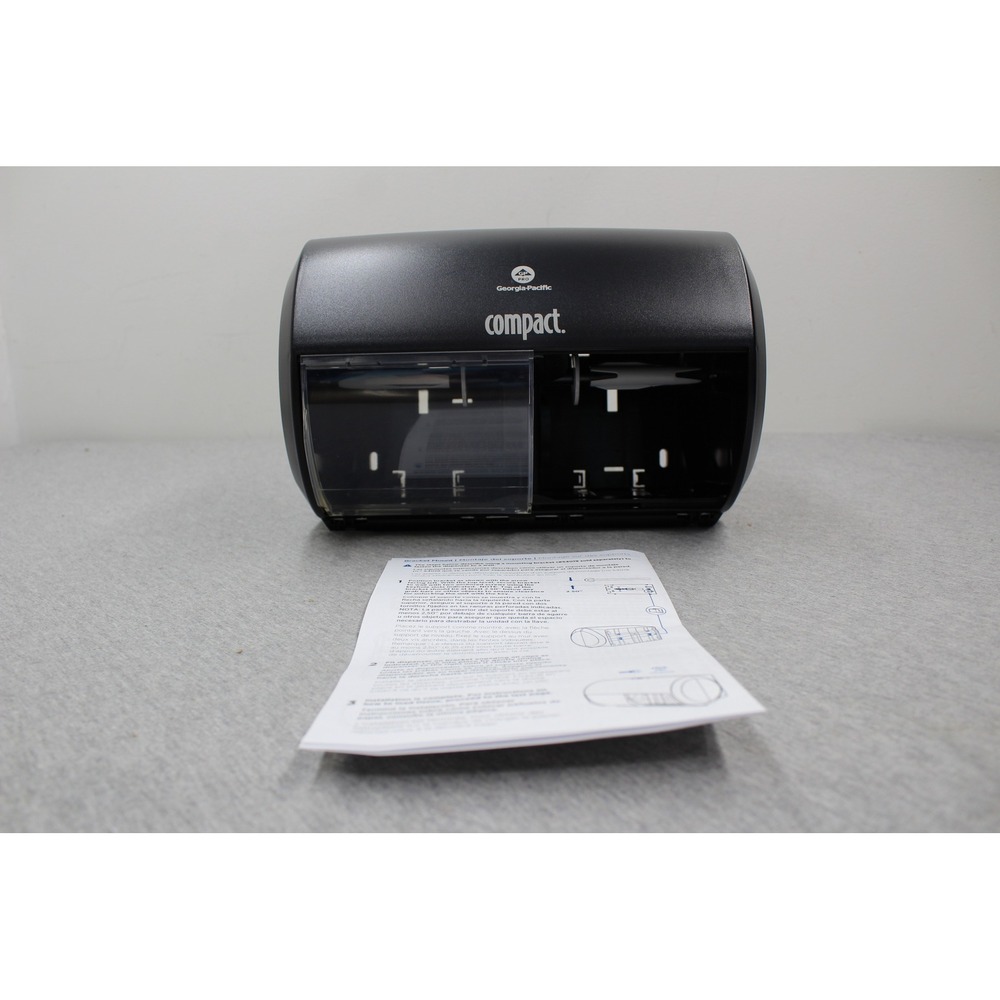 Georgia-Pacific Compact Dispenser Black 56784 Side-By-Side Coreless Toilet Paper